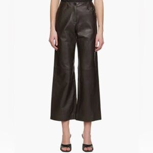 NWT | Elleme | Brown Straight Leather Pants